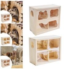 Casetta in legno per criceti, habitat per gerbilli, piccoli animali, criceti