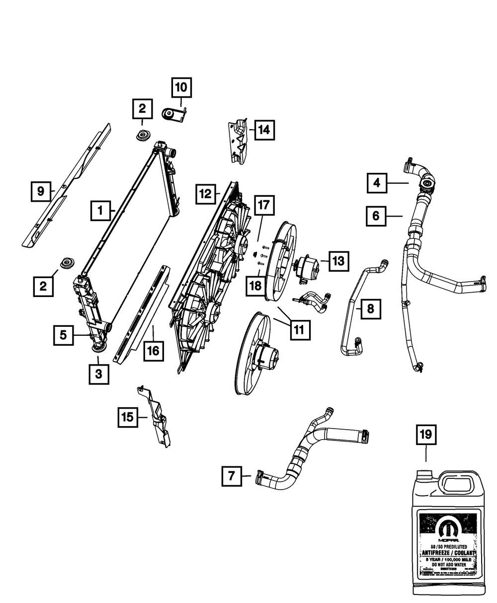 Genuine Mopar Radiator Outlet Hose 5058413AE