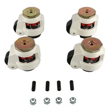 4 Pack Leveling Casters Wheel Nylon Wheel and NBR Pad Stem Mounted 4400lbs