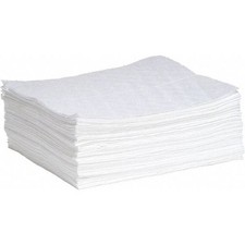 Oil Absorbent Sorbent Pads Polypropylene 15x19 Inch 50 Pack Perforated HeavyDuty
