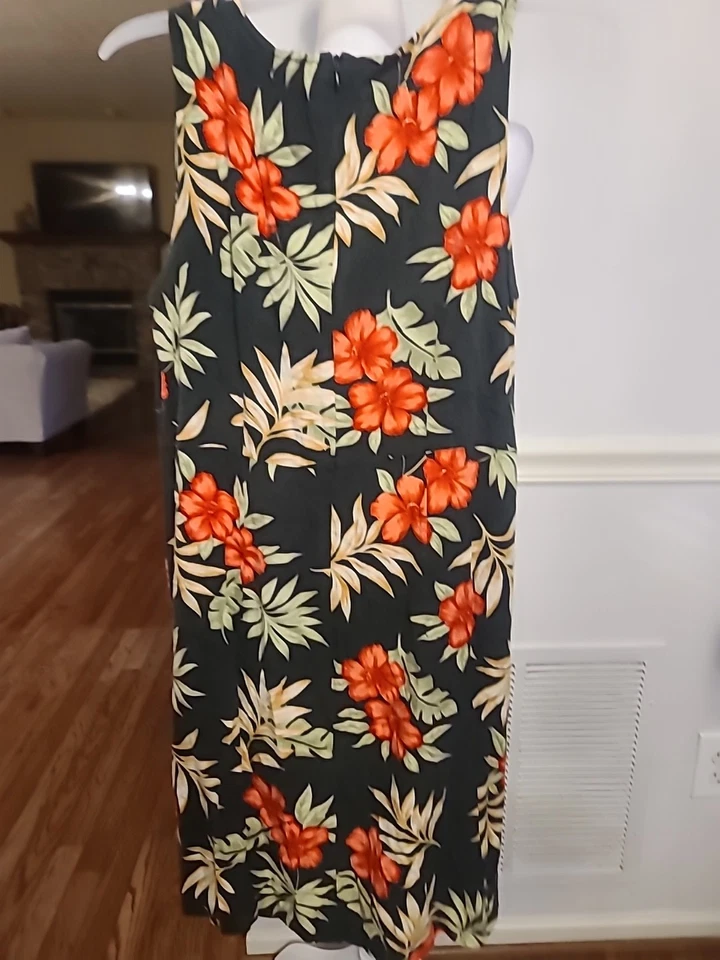 Vestido Floral Tahiti Reef Club Verde Multicolor Sin Mangas Mujer Grande Foto 4 de 4