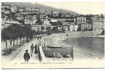 MONACO Le Boulevard De La Condamine Postcard 1910s Black And White