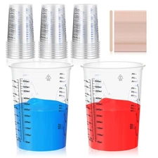 50 Pack Paint Mixing Cups, 20 oz Disposable Plastic Measuring Cups with 50 Wo...