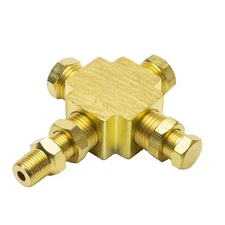 GlowShift 1/8-27 NPT Pressure Temperature Gauge Sensor Sender T-Fitting Adapter