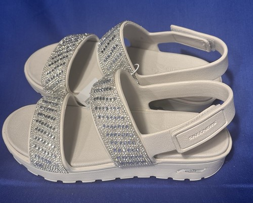 Skechers 111531/Nat Foamies ArchFit Enchant Natural Color w Rhinestones ~ New - Picture 3 of 11