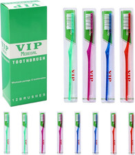12-Pack Extra Hard and Firm Toothbrush, Firm Bristles Manual Toothbrush for Adul