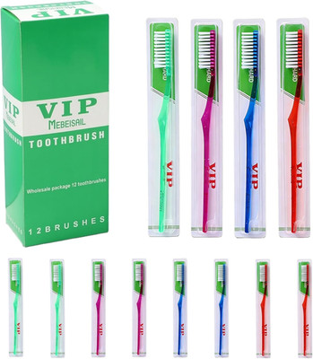 12-Pack Extra Hard and Firm Toothbrush, Firm Bristles Manual Toothbrush for Adul