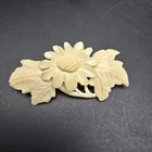 Carved Celluloid Flower Brooch Floral Vintage Plastic Costume Jewelry