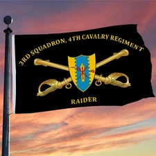 3rd Squadron, 4th Cavalry Regiment  Raider Flag 3x5Feet with Brass Grommets