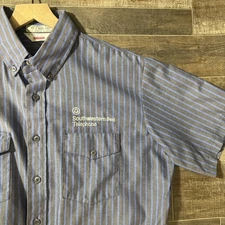Vintage Southwestern Bell Work Shirt Unitog 16.5 USA Striped Union Made Telecom