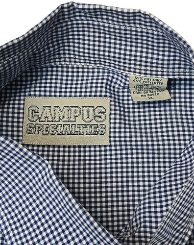 Campus Specialties NCAA KU Button Down Check Blue/white Shirt Embroidered LogoXL - 第 14/17 張圖片