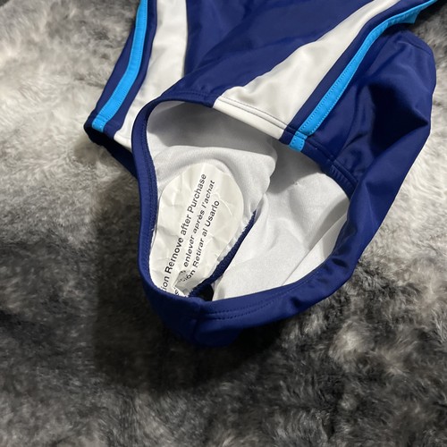 Speedo Sz 12 Women's Navy/White/Ocean One Piece Bathing Suit UPF 50+ NWT - Picture 5 of 14