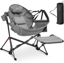 Hammock Camping Chair with Footrest, Foldable Portable Rocking Chairs for Adults