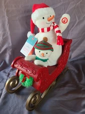 Hallmark Twinkling Sleigh Ride Snowmen 2016 Sound Light Motion Jingle Pals works