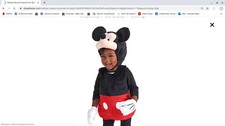New With Tag Disney Store Plush Mickey Mouse Baby Costume Size 18-24 Months