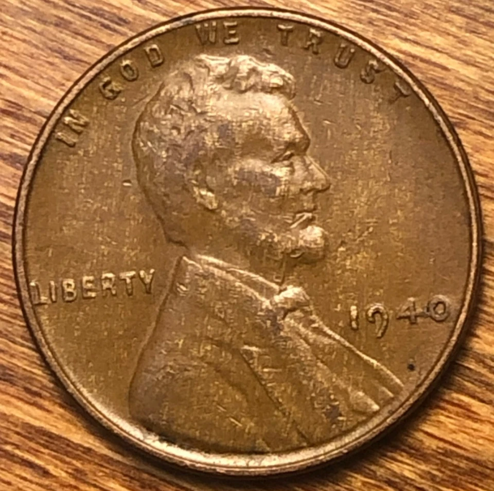 1940 Lincoln Wheat Cent Streaky Woody Improper Alloy Mix Error Unique Eye Appeal - Image 2 of 4