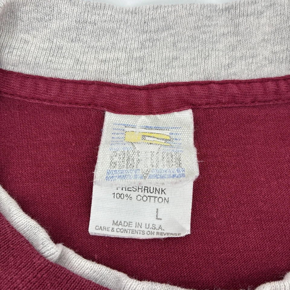 Camisa De Colección Washington Redskins Hombres Grande Roja Doble Manga NFL 90 EE. UU. Foto 4 de 4