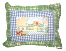 WINNIE THE POOH Throw Pillows Set Quilted Plaid  Bed Soft 12 x 16 -Set of 2 Cute