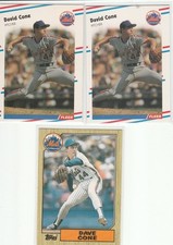 David Cone RC 1987 Topps Rookie (3 Card LOT) 1988 Fleer MINT!