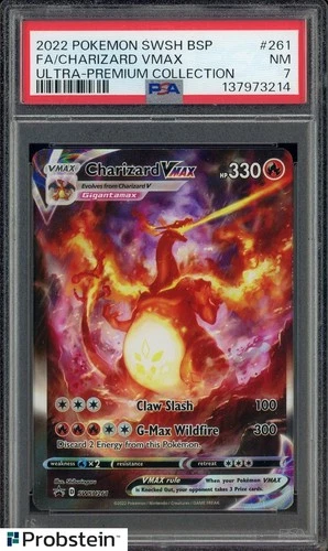 2022 Pokemon SWSH BSP #261 FA Charizard VMAX Ultra Premium Collection PSA 7