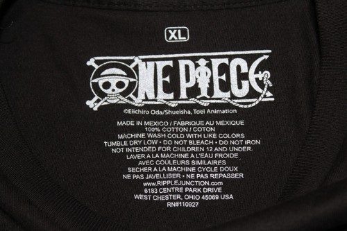 T-shirt manica lunga uomo ONE PIECE serie anime taglia XL nero CAPPELLO PAGLIA CREW! - Foto 6 di 6