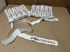 20 Pack Set Official USA Flag Football Adjustable Belts & Flags Youth Kids White