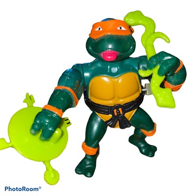 VIntage 1989 Michelangelo TMNT Wind Up figure Near Complete. Hand Spin Works!