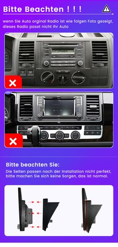 Für VW T5 Multivan Transporter Android 14 Autoradio Carplay GPS Navi RDS BT DAB+ - Bild 16 von 16