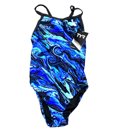 TYR DuraFast Elite Oil Slick Diamond Fit One Piece Women’s Swimsuit Blue Size 32 - Picture 1 of 9