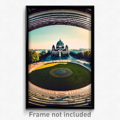 Pixel Art Poster - Circular Berlin (8 Bit Psychedelic Trippy Video Game Print)
