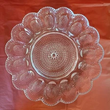 Deviled Egg Tray Vintage Indiana Glass Hobnail Holds 15 Pieces