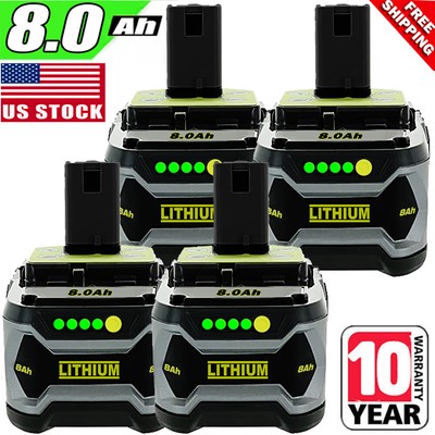 For Ryobi For One Plus P108 18V Lithium High Capacity Battery /charger 8Ah/12Ah