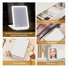 ✅ Lightweight Portable Light-Up Travel Mirror Charger Vanity Makeup 3-Levels NEW