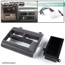 Fit For Car Single Din Stereo Radio Install Gray Dash Kit Wire Harness Adapter