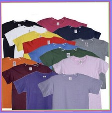 5 PACK BOY T-SHIRT 5 COLORS 100 COTTON TKM BRAND PLAIN LOT 13 COLORS TEE LOT
