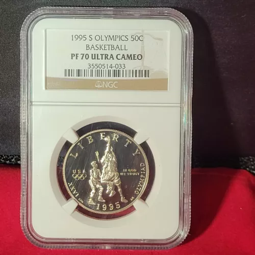 1995-S 50C Olympics Basketball Commemorative Half Dollar NGC PF70 ULTRA CAMEO