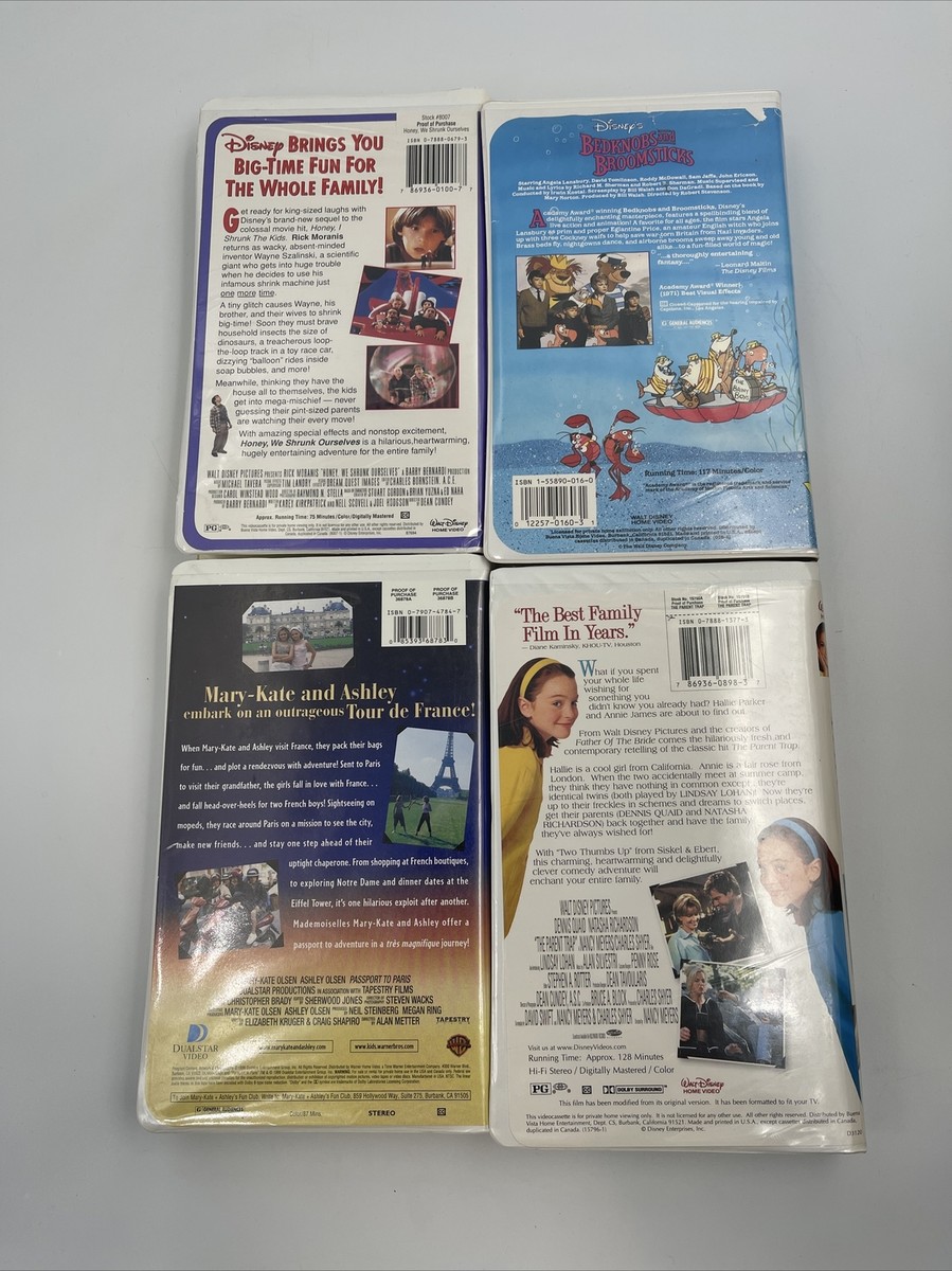 Disney VHS LOT of (4) Honey We Shrunk Ourselves, Passport To