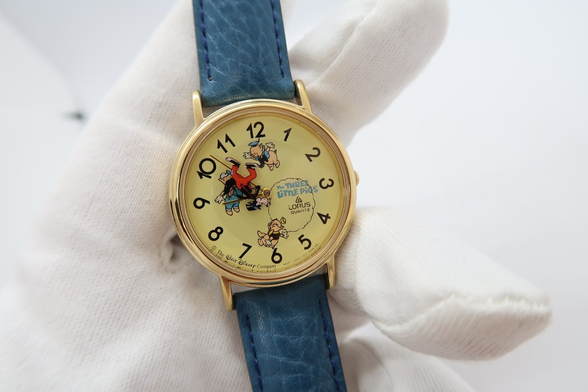 VTG Lorus Walt Disney The Three Little Pigs Big Bad Wolf Watch V531-8A00 - READ 1980 main image 3