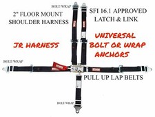 Sfi 16.1 Universal 5 Point 2 Racing Harness Latch Link Floor Mount Black