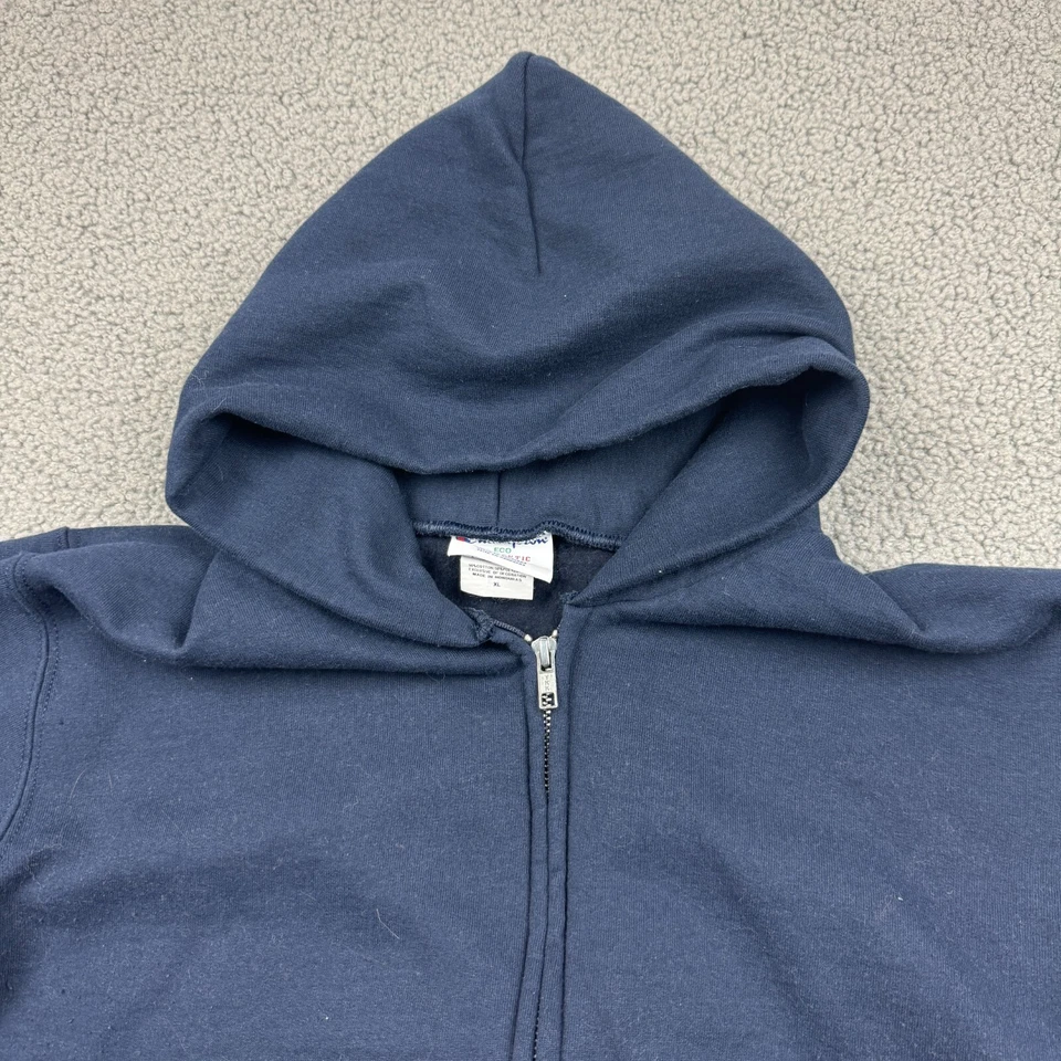 Chaqueta Champion Juvenil Extra Grande Azul Cremallera Completa Con Capucha Vellón Niños ECO Auténtica Foto 4 de 4