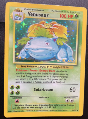 Venusaur Pokémon TCG Base Set Individual Collectible Card Game Cards for  sale