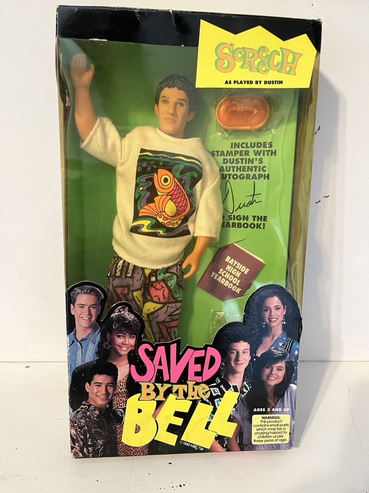 Saved by the Bell Vintage Screech Doll 1992 Tiger Toys Dustin Diamond Sealed Box