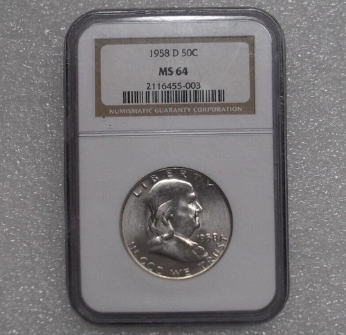 1958 D Franklin Half Dollar NGC MS64