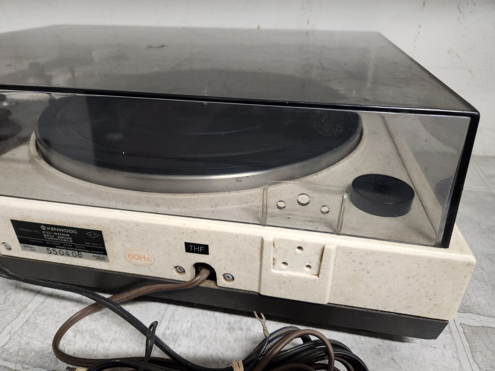 KENWOOD KD3055 Vintage Full Auto BeltDrive Turntable MISSING DUST COVER HINGES eBay