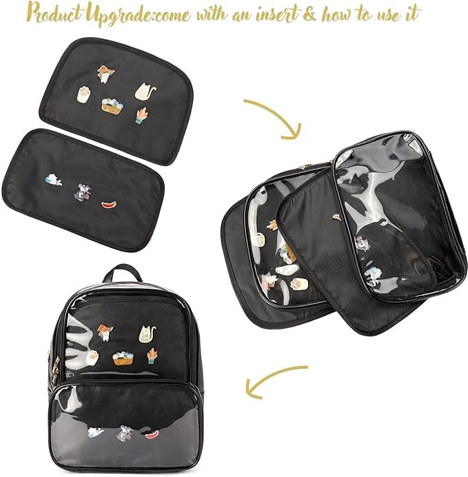Ita Bag Double Window Candy PU Leather Backpack Kawaii Pins  display picture 3