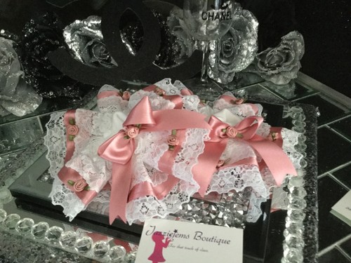 🎀Handmade Baby Girls Pretty Rosebud Embellished White Frilly Lace Satin Socks ❤ - Picture 6 of 40