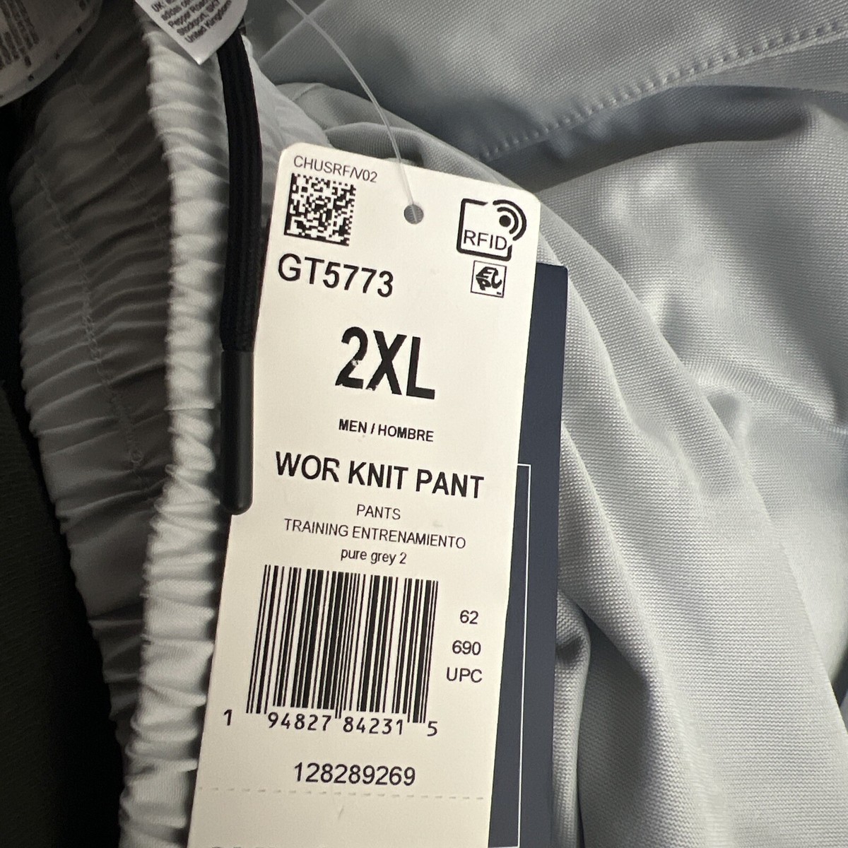 Reebok Men's Workout Ready Track Pant Pure Grey Size 2XL | eBay