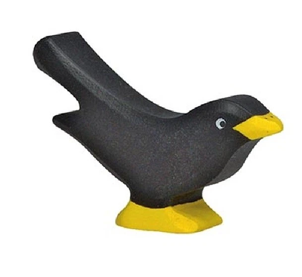 Holztiger 80117 Amsel 6 cm Holzfiguren Serie Vogelwelt