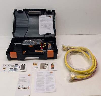 TESTO 557S AC MANIFOLD GAUGE SET   AC RECHARGE KIT WITH 2X TESTO 115I PIPE CLAMP