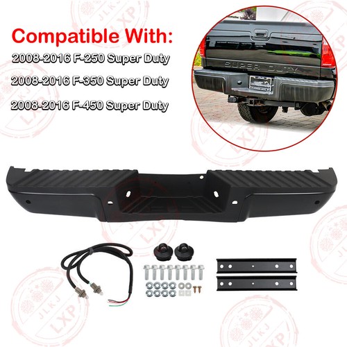 Chrome Rear Step Bumper For Ford F-250 / F-350 Super Duty – 2008-2016 (No Sensor Holes)